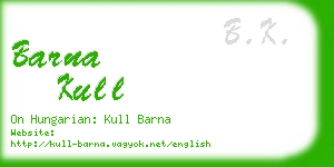 barna kull business card